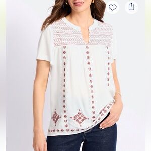 Market & Spruce Hannah Embroidered Top